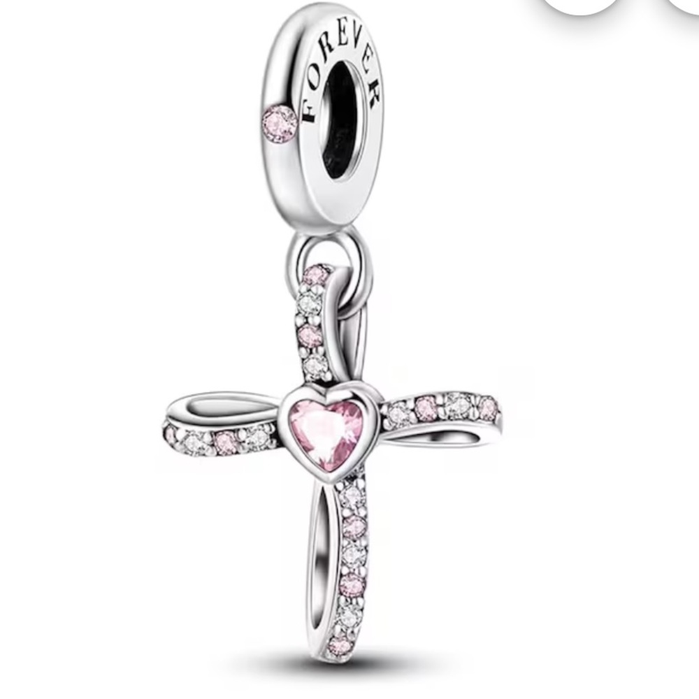 925 Forever Cross Pendant For Bracelets & Necklaces-NEW